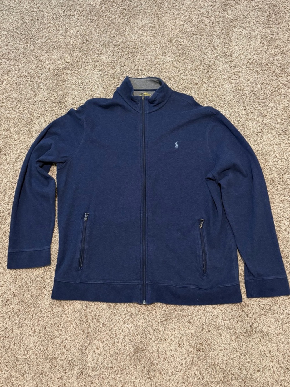 Polo by Ralph Lauren Navy Zip-Up Knit Jacket